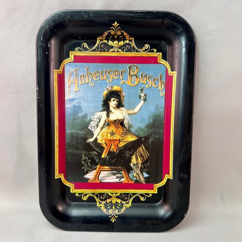 Anheuser-Busch Metal Tray Unisex OS Black Good Vintage 1992 Beer Advertising